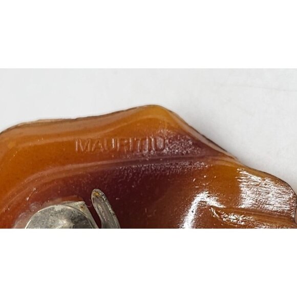 Vintage Mauritius Brown Faux Tortoise Shell Style Bow Hair Clip With Metal Clasp - Picture 5 of 6